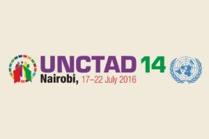 Logo van UNCTAD 14 in Nairobi
