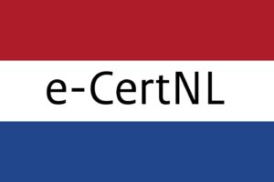 Nederlandse vlag met tekst 'e-CertNL'