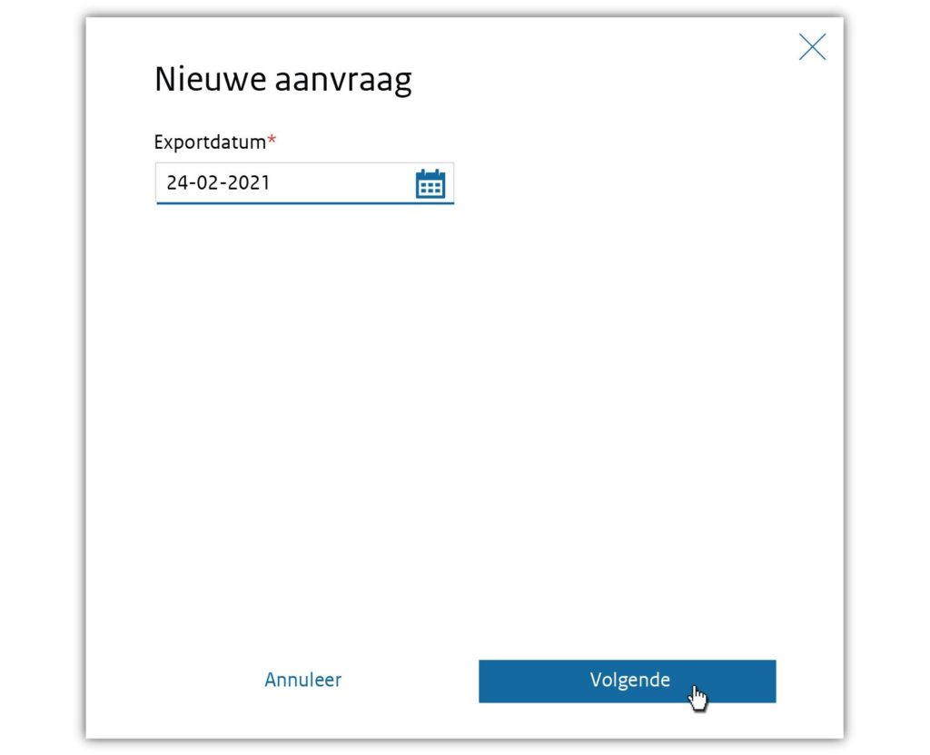 Schermvoorbeeld van het pop-up venster van stap 1 (hieronder beschreven).
