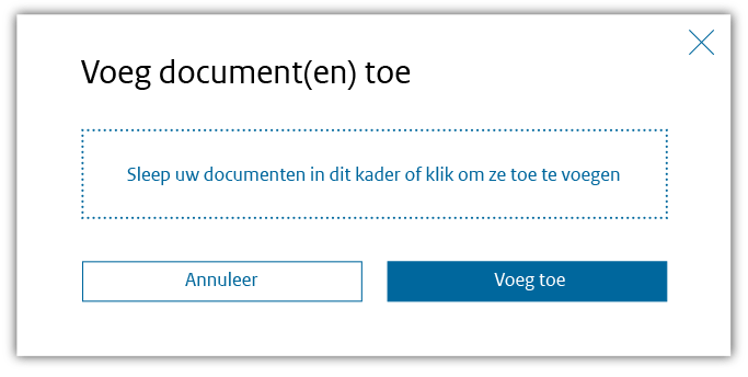 Schermvoorbeeld van pop-up scherm om documenten te selecteren.