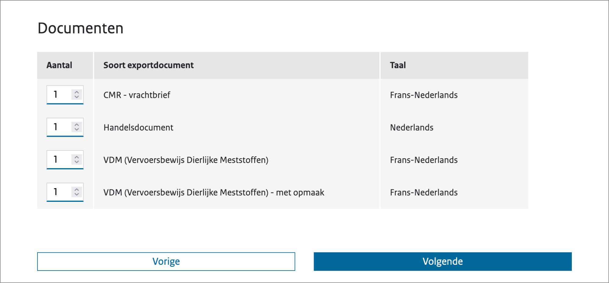 Schermvoorbeeld van het venster voor het kiezen van de documenten.